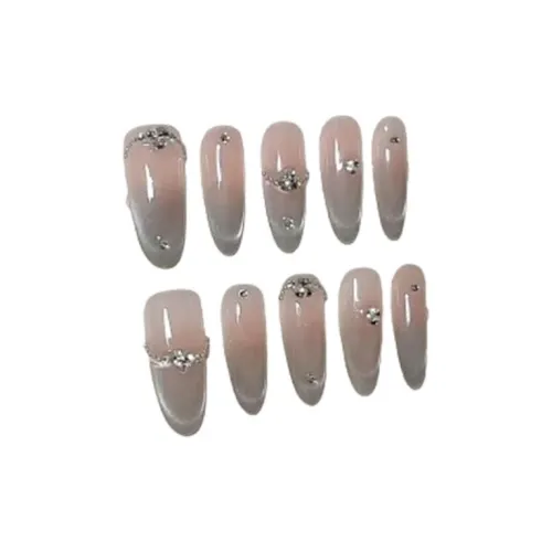 LIANJING [Лампочка Кошачий глаз] Сияние Французский Градиент Маленькая Лампочка Кошачий глаз Pure Роскошь Мягкое Осветление Искусственные Ногти 30MM Овал