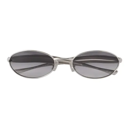 Bottega Veneta Металл OVAL SUNGLASSES Мужской Серебряный