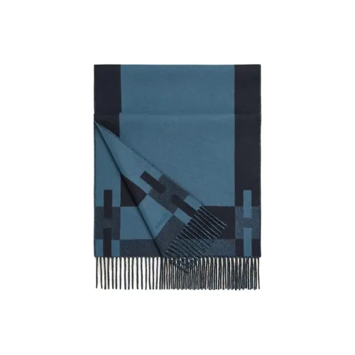 HERMES Кашемир Вязаные Шарфы Мужской Синий
