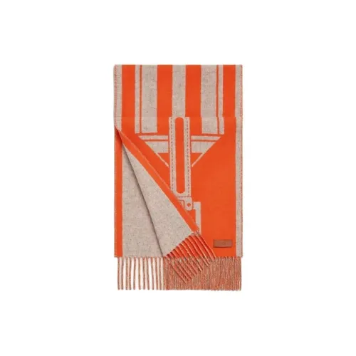HERMES Кашемир Вязаные Шарфы Женские Оранжевые