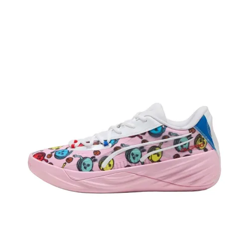 PUMA Все Pro Nitro Баскетбольные кроссовки Low Топ Розовый/Белый Мужской