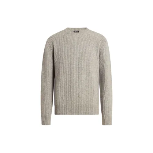 Zegna Кашемир Свитер Мужской Светлый Фотиния Серый