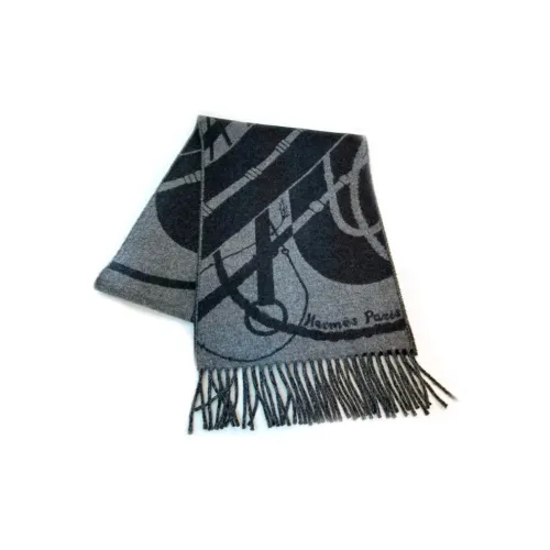 HERMES Кашемир Вязаные Шарфы Женские Серый