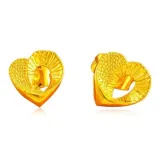 Маленькие серьги-гвоздики в форме сердца, 1 пара