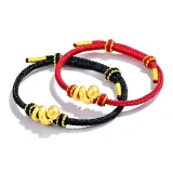 Браслет с закрученным знаком удачи и змеем - парный