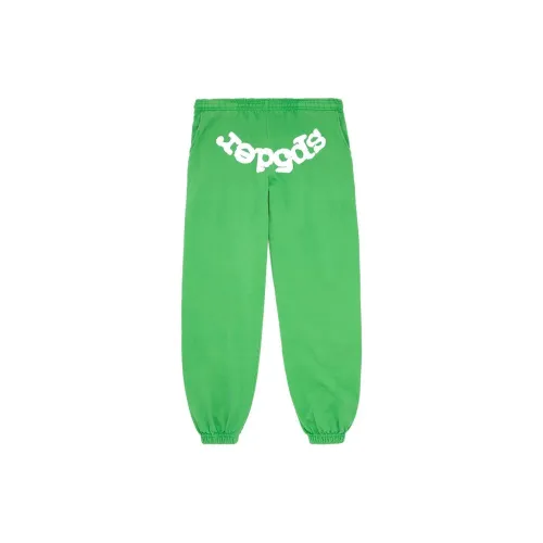 Sp5der Вязаные тренировочные брюки мужские зеленые