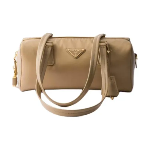 PRADA Переработанный нейлон Сумка через плечо сумка среднего размера женская цвет верблюжий коричневый
