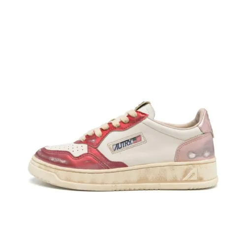 AUTRY Super Vintage Medalist Slip-resistant Low Top Скейтборд Кроссовки Женские Белые Бежевые Красные