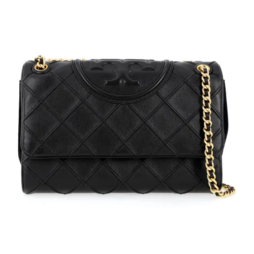 TORY BURCH Fleming Напп-Кожа с Замшей Комбинированные Сумка через плечо Сумка на плечо Женская Черная