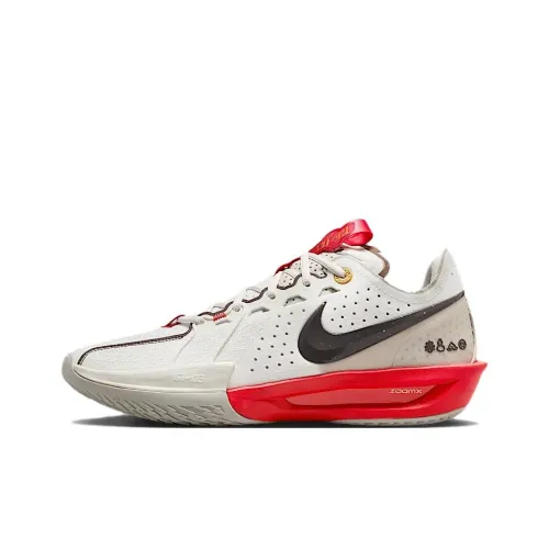 Nike Air Zoom G.T. Cut 3 Slip Resistant Abrasion Resistant Low Топ Баскетбольные кроссовки Мужской Бежевый Белый