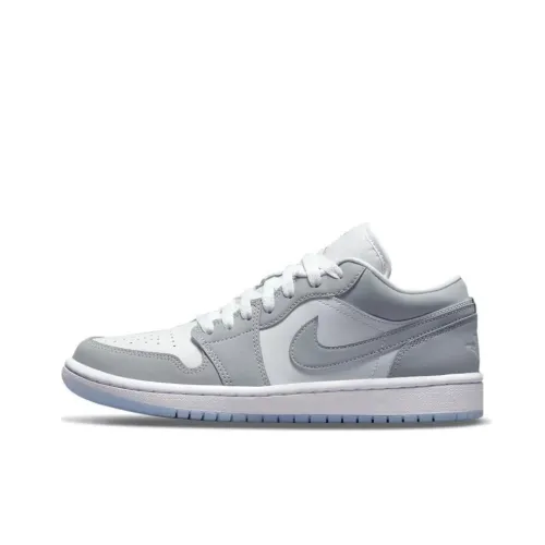 Jordan Air Jordan 1 Винтажные баскетбольные кроссовки Low Топ Белый Серый Женские