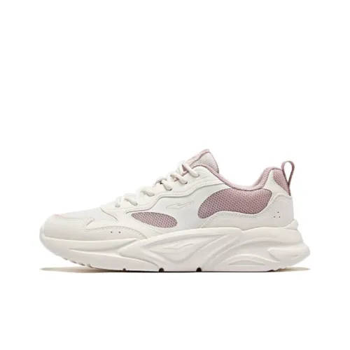 Erke Shock Absorbers Slip-resistant Abrasion-resistant Low Top Casual Women's Beige Pink Эрке Шок Абсорберы Противоскользящие Устойчивые к износу Низкий Топ Повседневный Женский Бежевый Розовый