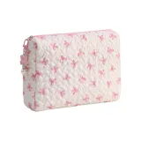 Розовый бант, плиссированный клатч цвета экрю