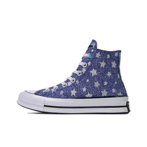 Converse Chuck 70 Устойчивые к истиранию Дышащие Высокие Кеды Женские Синий Фиолетовый