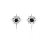 Серьги-звезды "Черный Искра", стиль 2 [1 пара]