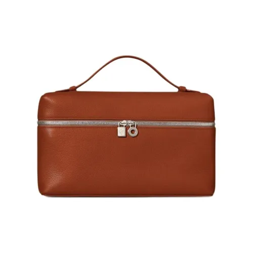 Loro Piana ExtraPocket Кожа Косметичка Маленькая Квадратная Сумка Сумка через плечо Стандартная Женская Коричневая