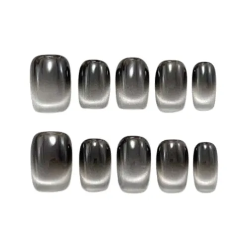 LIANJING [Черный золотой] Ручная работа Фальшивая Погоня Укороченный Черный градиент Кошачий глаз Блестящий розовый Минималистичный 22 мм Квадрат