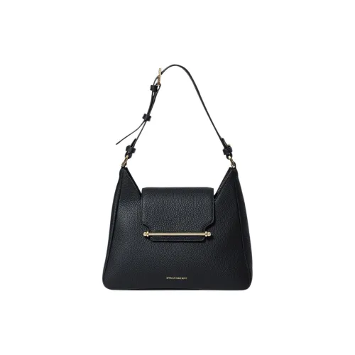 Strathberry Телячья кожа Сумка-хобо Сумка через плечо Женская Черная