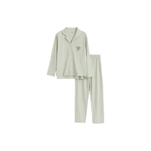 WANANNI Пижамный комплект женский кремово-зеленый