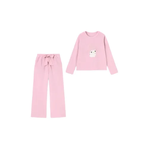 GU Санрио/THREE Little Piglets Co Branded Розовый Женские Пижамные комплекты