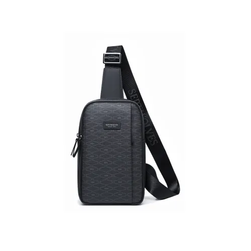 SEPTWOLVES Сумка через плечо из коровьей кожи Мужская Черная