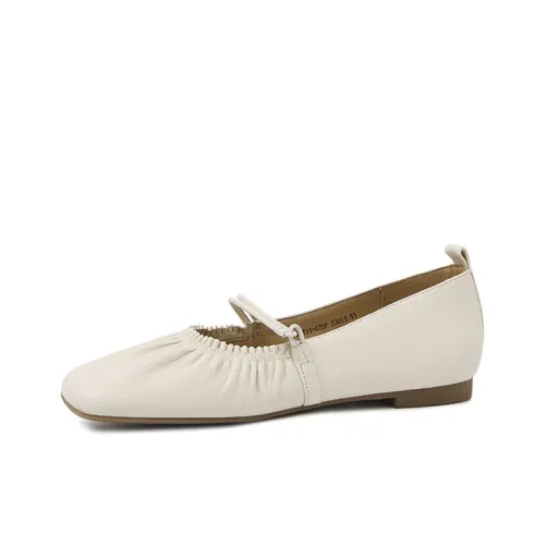 CAMEIDO Туфли Mary Jane с плоской подошвой 1 см женские цвет экрю