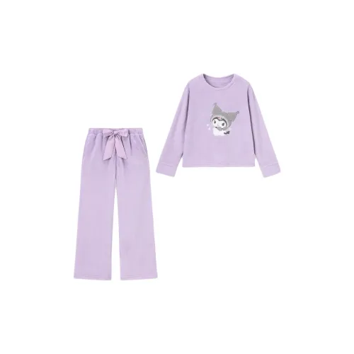 GU Санрио/THREE Little Piglets Co Branded Светло-фиолетовый Женские Пижамные комплекты