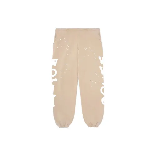 Sp5der Вязаные тренировочные штаны унисекс бежевые