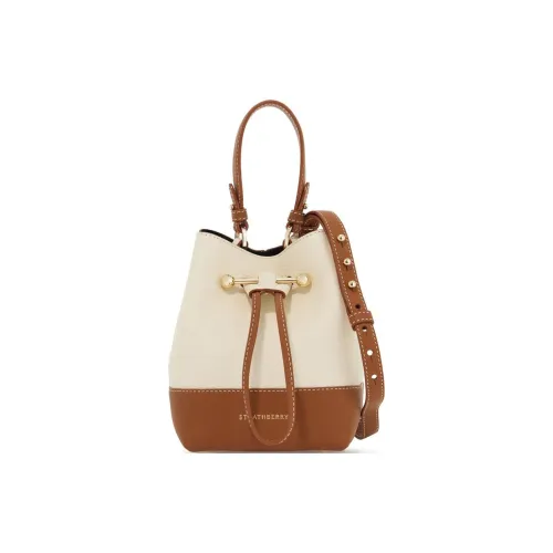 Strathberry Телячья кожа Ведрообразная сумка Сумка на одно плечо Женская Ванильный Рыжевато-коричневый