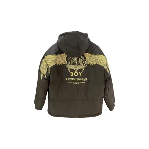 Boy London Пуховик Мужской Черный Основа с Золотой Вышивкой