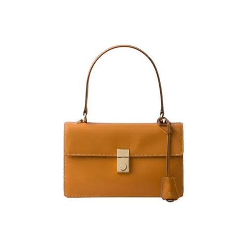 PRADA Soft Sound Телячья кожа Сумка через плечо Средний Женская Амбер