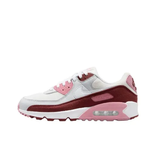 Nike Air Max 90 Low Топ Повседневные Беговые Кроссовки Женские Белые Красные
