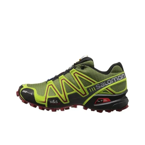 SALOMON Speedcross 3 Противоскользящие Устойчивые к износу Водонепроницаемые Низкие Беговые кроссовки Мужские Лесной зеленый Черный