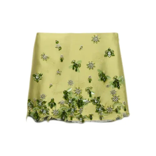 PRADA Повседневные короткие юбки Женские Зеленый