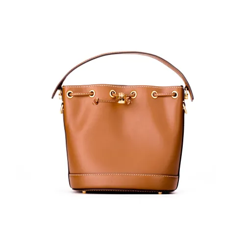 TORY BURCH T Monogram Кожа Ведро Сумка Сумка через плечо Сумка Обычная Женская Коричневая