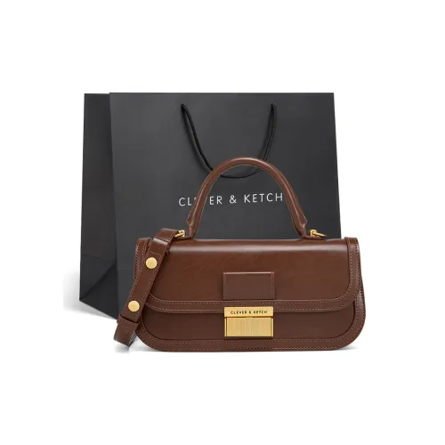 CLEVER KETCH ПУ (полиуретан) Коробка Сумка Сумка через плечо Сумка Обычная Женская Коричневая