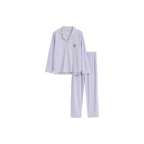 WANANNI Пижамный комплект женский сливочно-фиолетовый