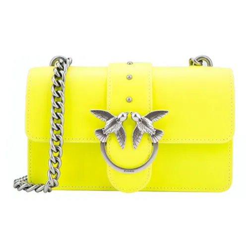PINKO Кожа Swallow Сумка Сумка через плечо Женская Ярко-желтая