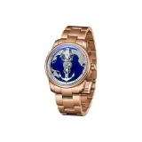 Синий, основа, розовое золото, стальной браслет