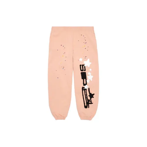 Sp5der Вязаные тренировочные брюки мужские розовые