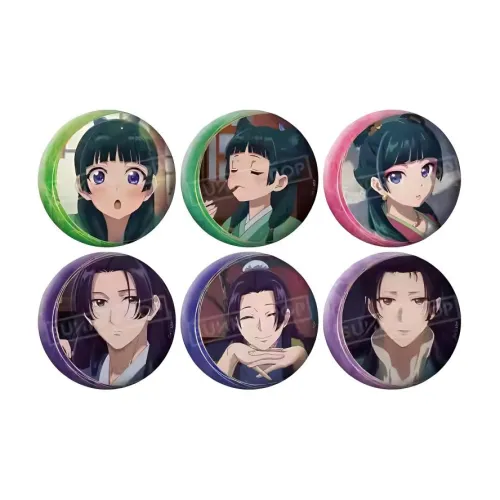 SUNRISEPOP Девичий Apothecary's Murmur Кошка Nini Аниме мерч Золотая фольга Сияние Значок Значки