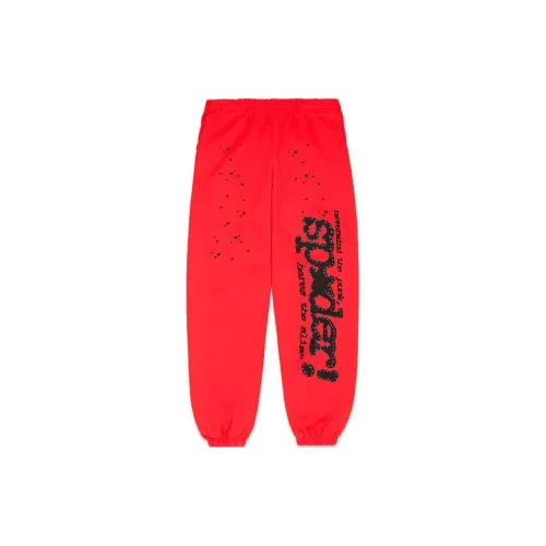 Sp5der Red Men's Knitted Training Pants Sp5der Красный Мужские Вязаные Тренировочные Штаны