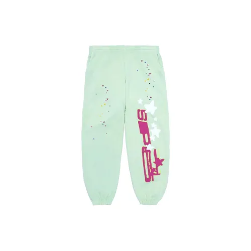 Sp5der Вязаные тренировочные брюки мужские зеленые