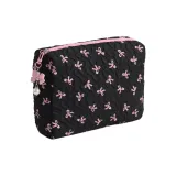 Розовый бант, плиссированный черный клатч