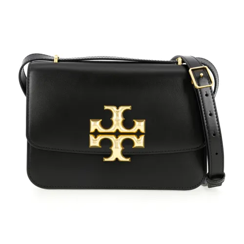 TORY BURCH ELEANOR Коровья кожа Сумка через плечо Средняя Женская Черная