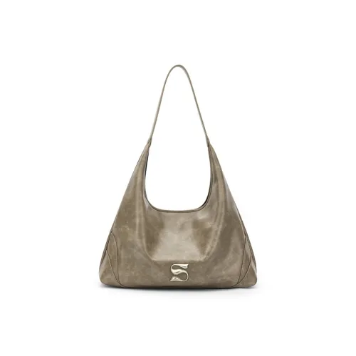 MCMIKO Сумка через плечо из искусственной кожи большая женская серо-зеленая