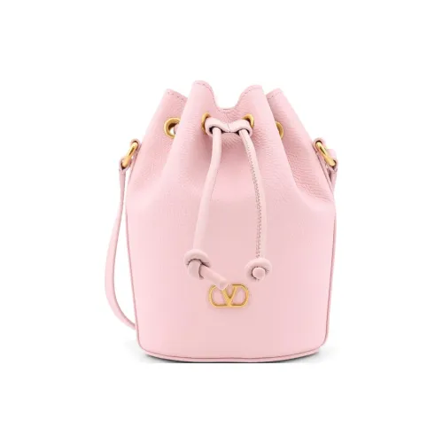 Valentino Кожа Ведрообразная Сумка Плечевая Сумка Женская Розовая