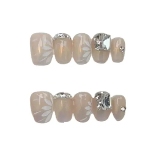 LIANJING [Маленький цветок Фея] Ручная работа Роскошь False Nail Сладкий стиль Освежающий Наклейка для ногтей 17 мм Короткий LADDER