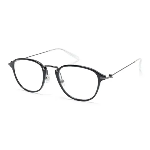 MONTBLANC Металлические ацетатные оправы для очков прямоугольной формы мужские черные