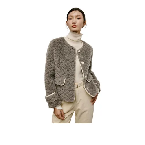 TKY SHOP Серые Женские Бархатные Куртки